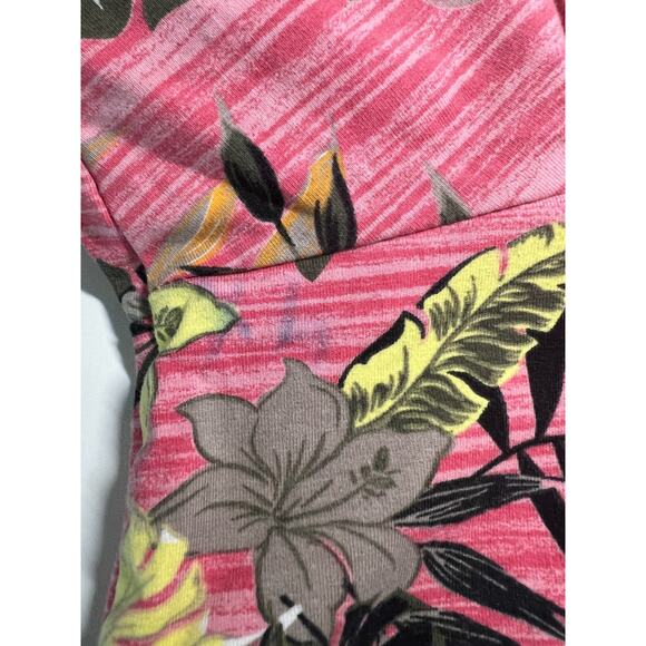 Catherines Tee Top T-Shirt womens Size 4X Suprema Pink Tropical Florals - Picture 4 of 6